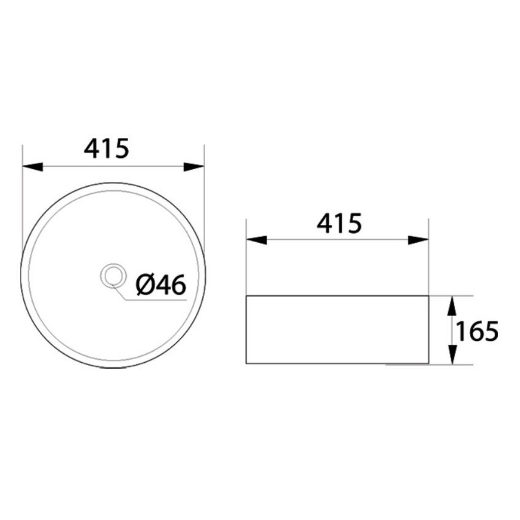 DOCASA White Round Counter Top Wash Basin come with overflow & cap