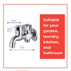 2-way Wall Bib Tap Brass Chrome - Prophex