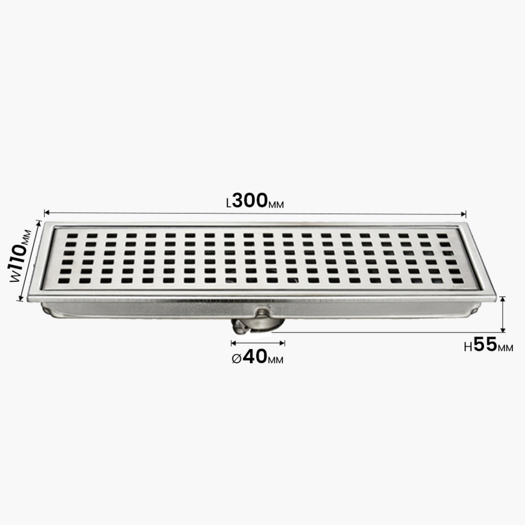 TAPI 300mm Stainless Steel Shower Drain | Floor Drain