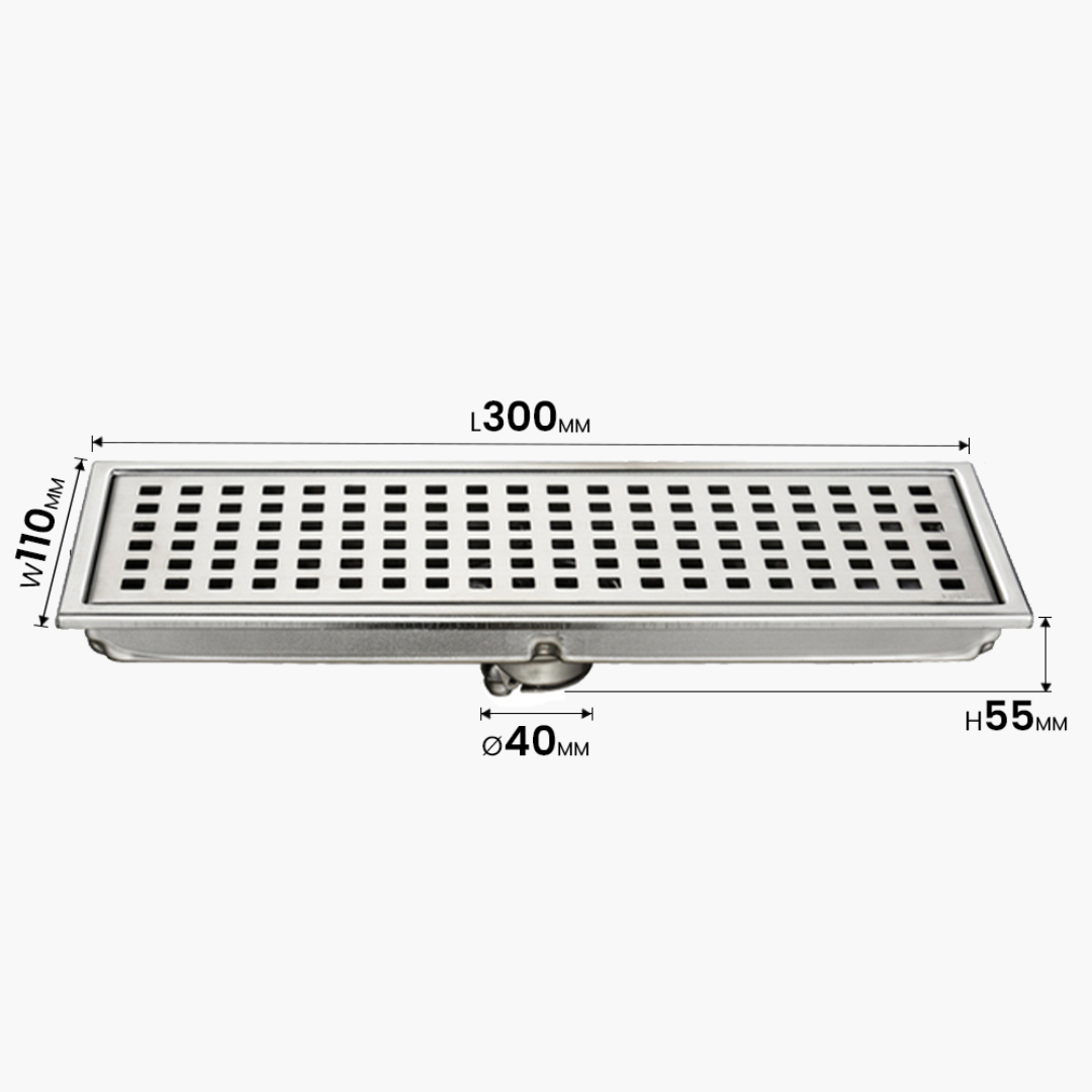 TAPI 300mm Stainless Steel Shower Drain | Floor Drain