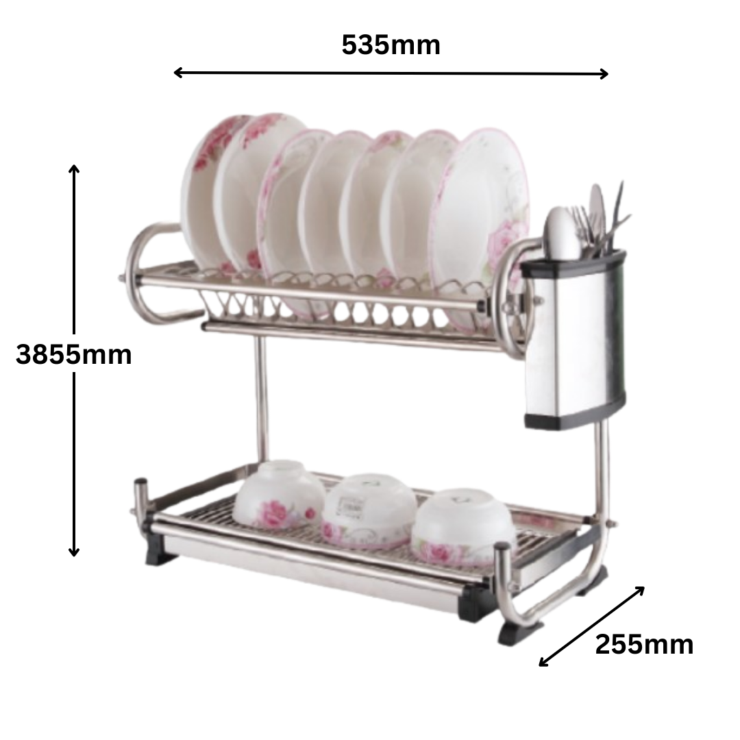 MOCHA 535mm Two (2) Tier Stainless Steel Dish Rack