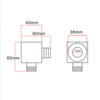 SORENTO Wall Mounted Brass Square Union Concealed Shower Connector - Matte Black
