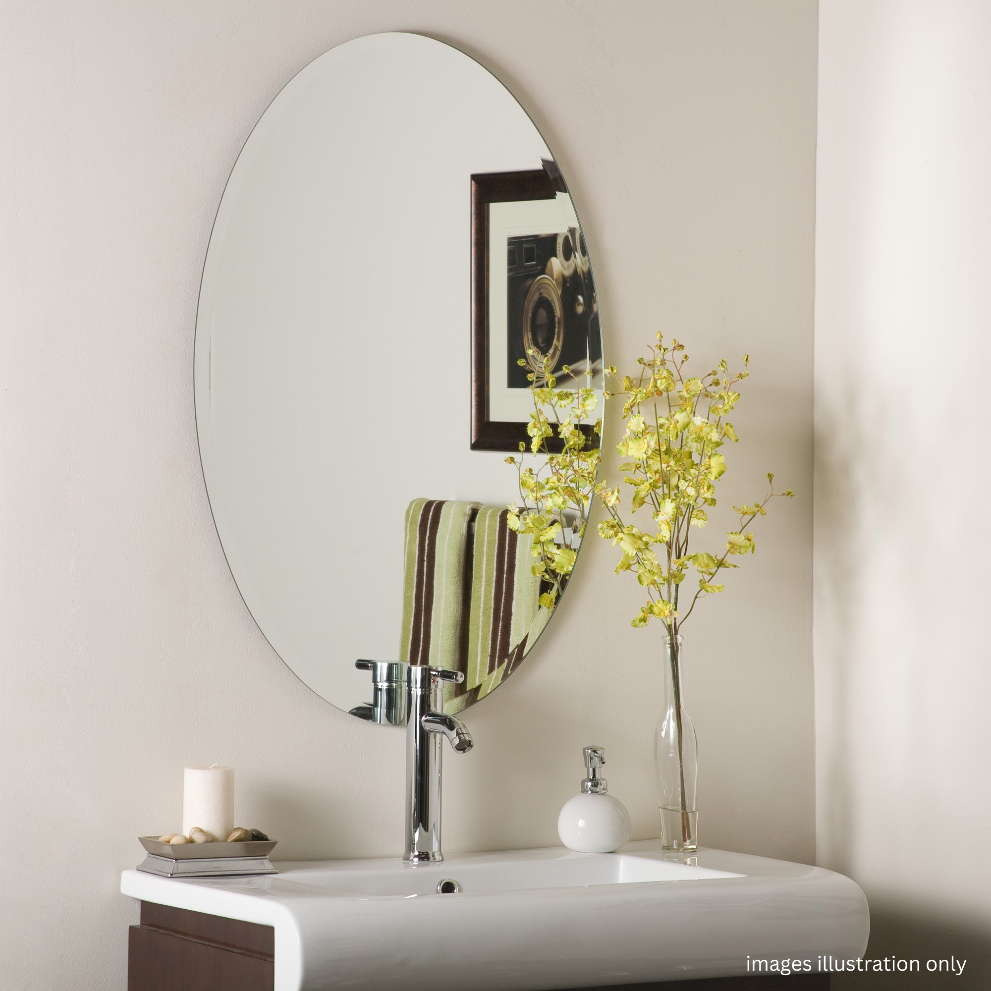 4mm Frameless Mirror - Oval Shape