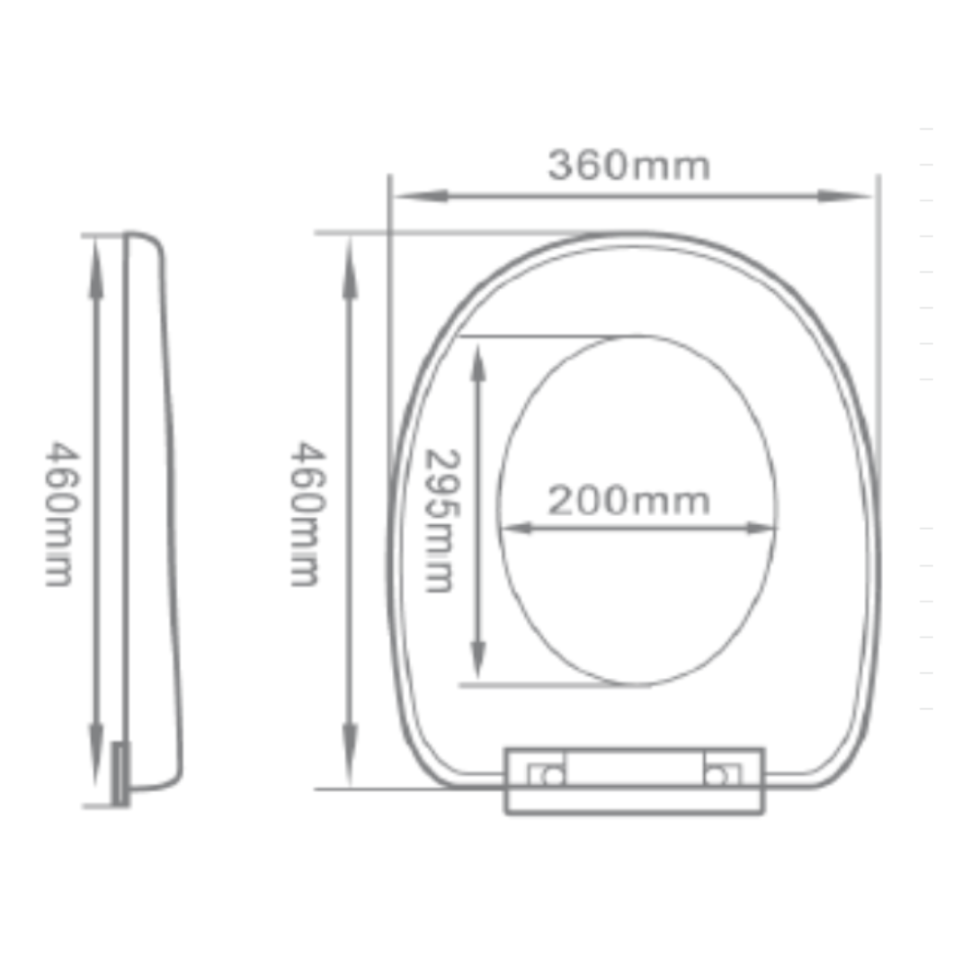 Elongated 360mm Soft-Close Seat & Cover