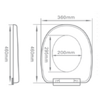 Elongated 360mm Soft-Close Seat & Cover