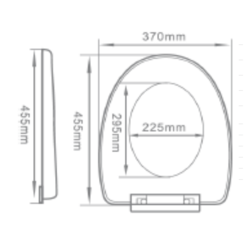 Elongated 370mm Soft-Close Seat & Cover
