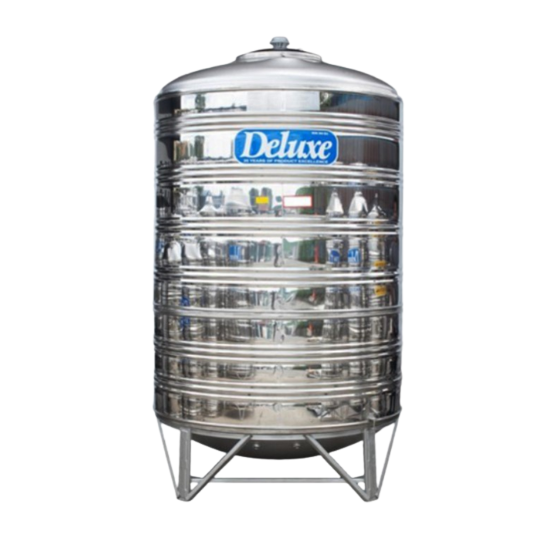 DELUXE 1000 Liter Stainless Steel Round Bottom With Stand Water Tank