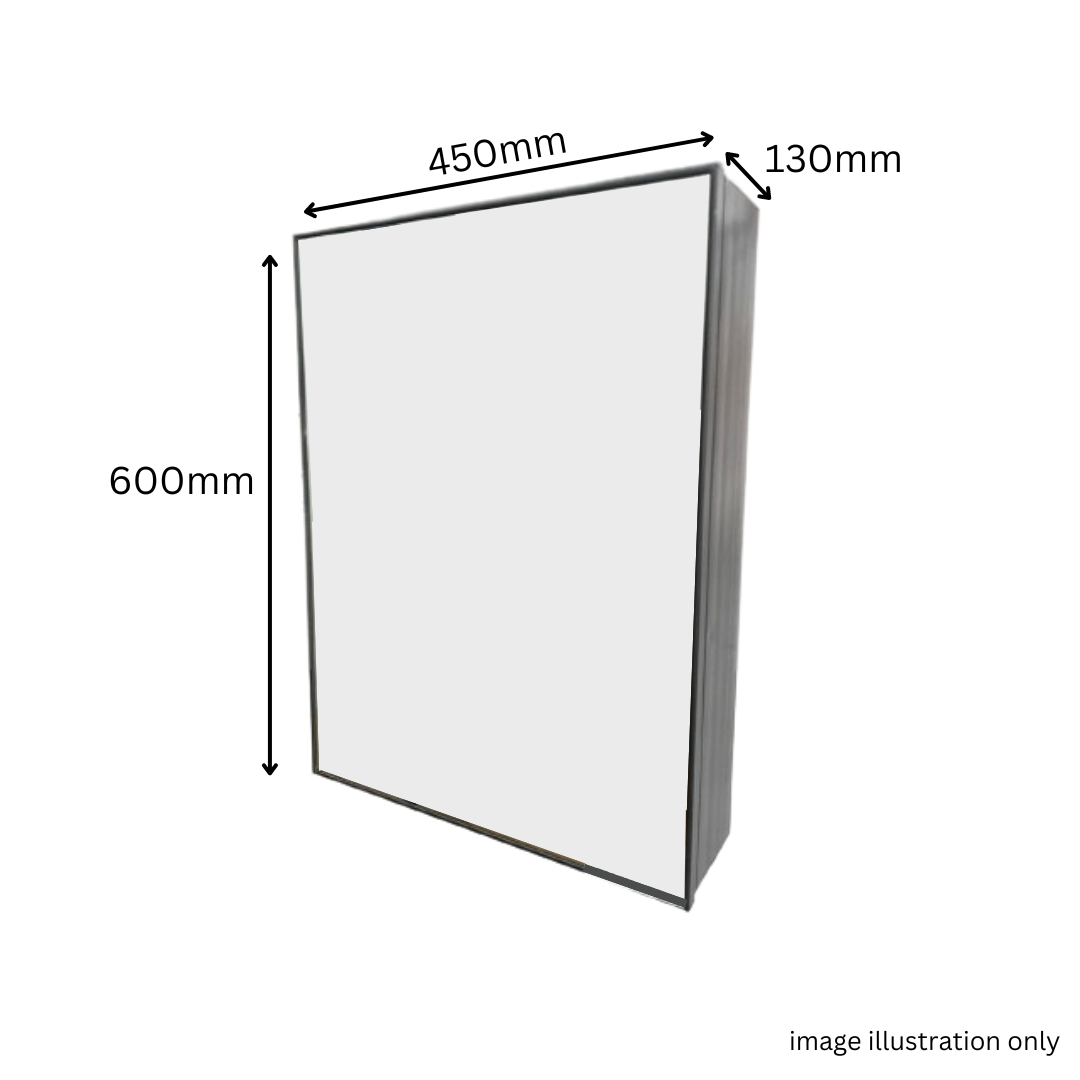 600mm Black Bathroom Mirror Box