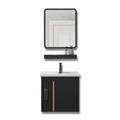 DOCASA 400mm Black Wall Hung Aluminum Basin Cabinet Set
