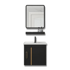 DOCASA 400mm Black Wall Hung Aluminum Basin Cabinet Set