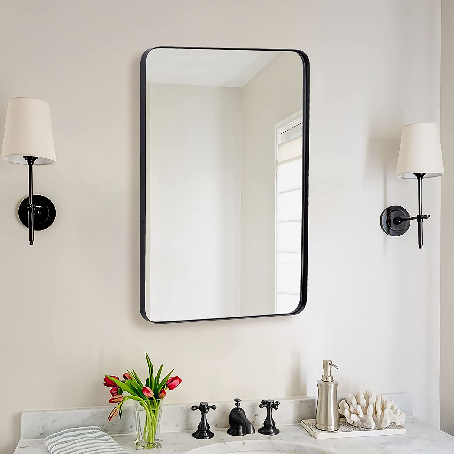 TAPI 630mm Black Square Frame Mirror