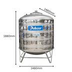 DELUXE 2000 Liter Stainless Steel Round Bottom With Stand Water Tank