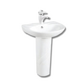 DOCASA Kids Pedestal Basin single Pre-punched Tap Hole c/w Overflow