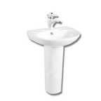 DOCASA Kids Pedestal Basin single Pre-punched Tap Hole c/w Overflow