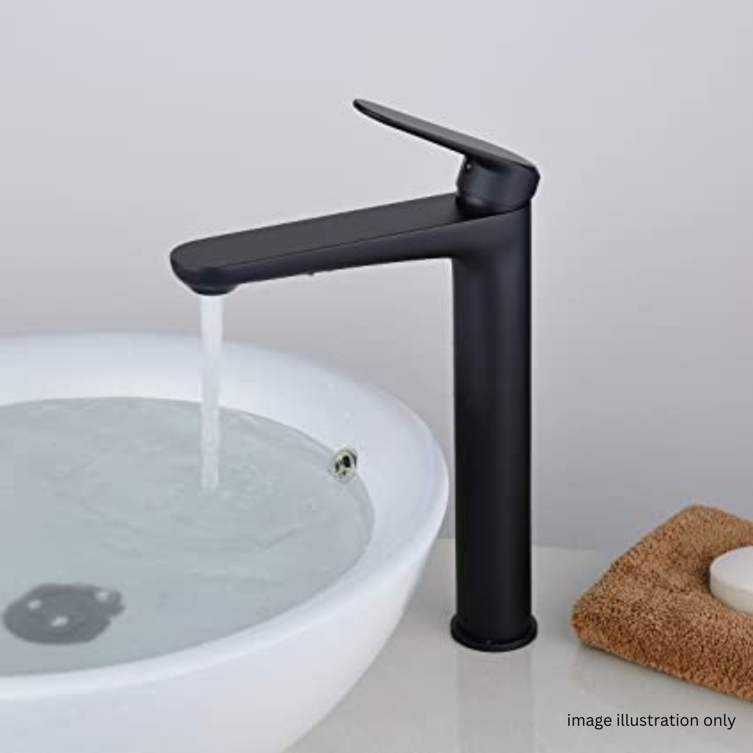 ALFRED VICTORIA 295mm Single Lever Tall Basin Mixer Tap - Matt Black