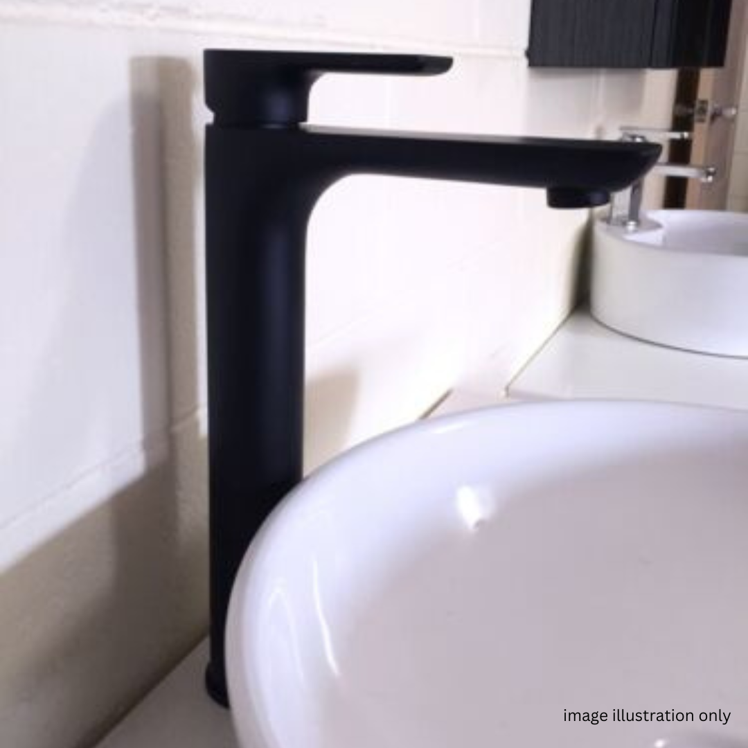 ALFRED VICTORIA 295mm Single Lever Tall Basin Mixer Tap - Matt Black