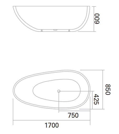 Aveiro 1700mm One Piece Stand Alone Bathtub