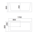 Morning Ton 1700mm Left/Right Skirt One Piece Bathtub