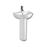 DOCASA 840mm Pedestal Basin single Pre-punched Tap Hole c/w Overflow