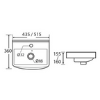 DOCASA Wall Hung Wash Basin come with single pre-punched tap hole, overflow & cap