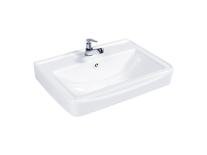 DOCASA Wall Hung Wash Basin come with single pre-punched tap hole, overflow & cap