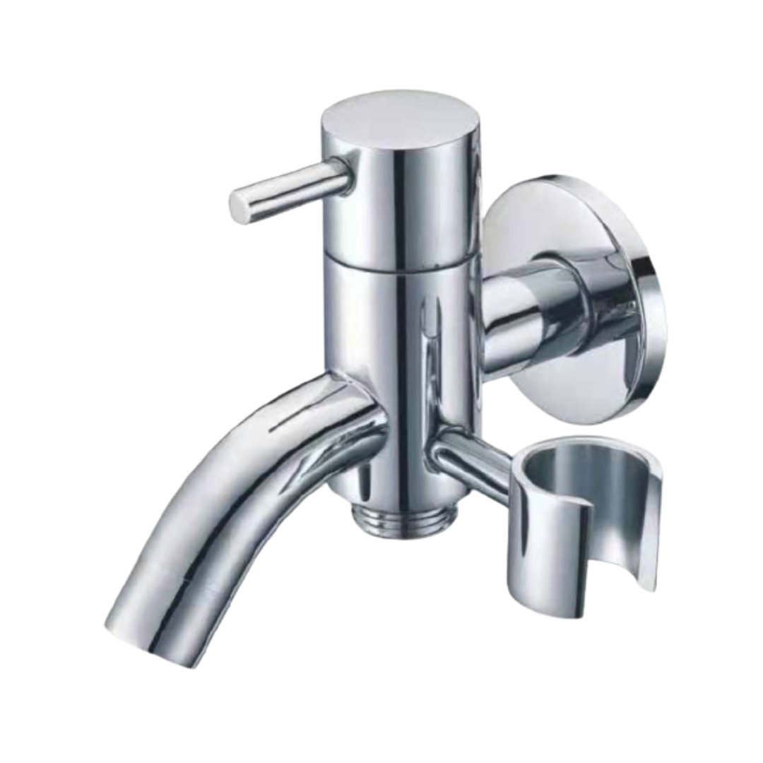 Two Way Tap with Spray Holder - Chrome