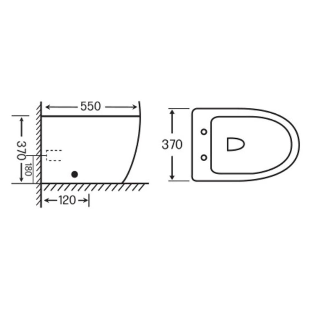 DOCASA Back to Wall Washdown Water Closet come with Back Inlet