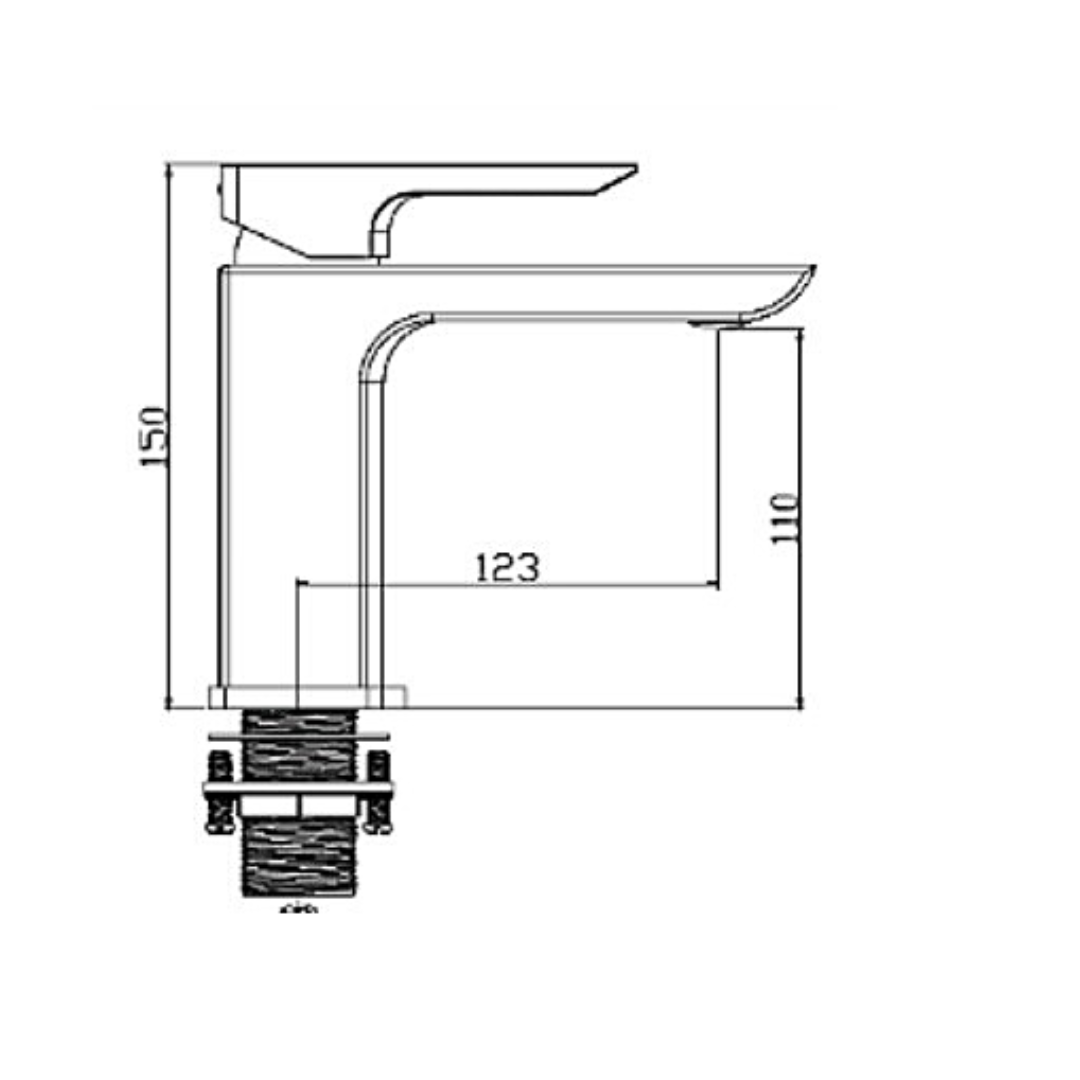 ALFRED VICTORIA 150mm Single Lever Basin Mixer Tap - Chrome