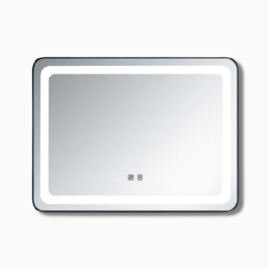 DOCASA Black Aluminium LED Mirror - Rectangle