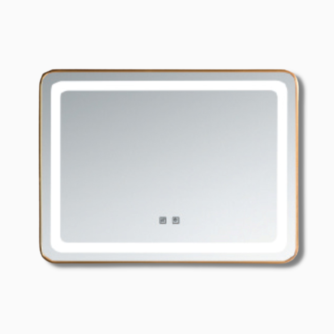 DOCASA Gold Aluminium LED Mirror - Rectangle