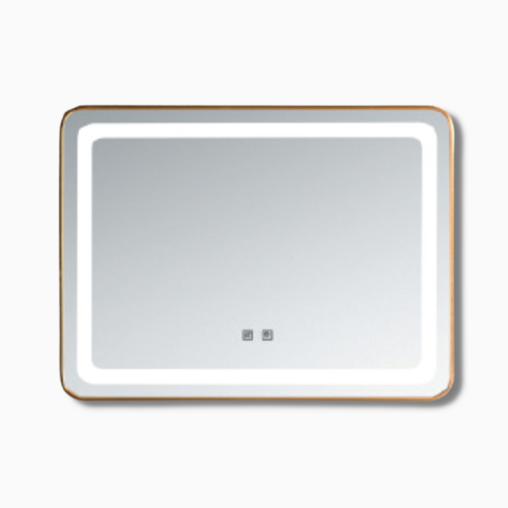 DOCASA Gold Aluminium LED Mirror - Rectangle