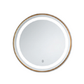 DOCASA Gold Aluminium LED Mirror - Round