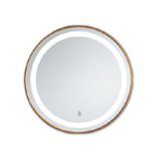 DOCASA Gold Aluminium LED Mirror - Round
