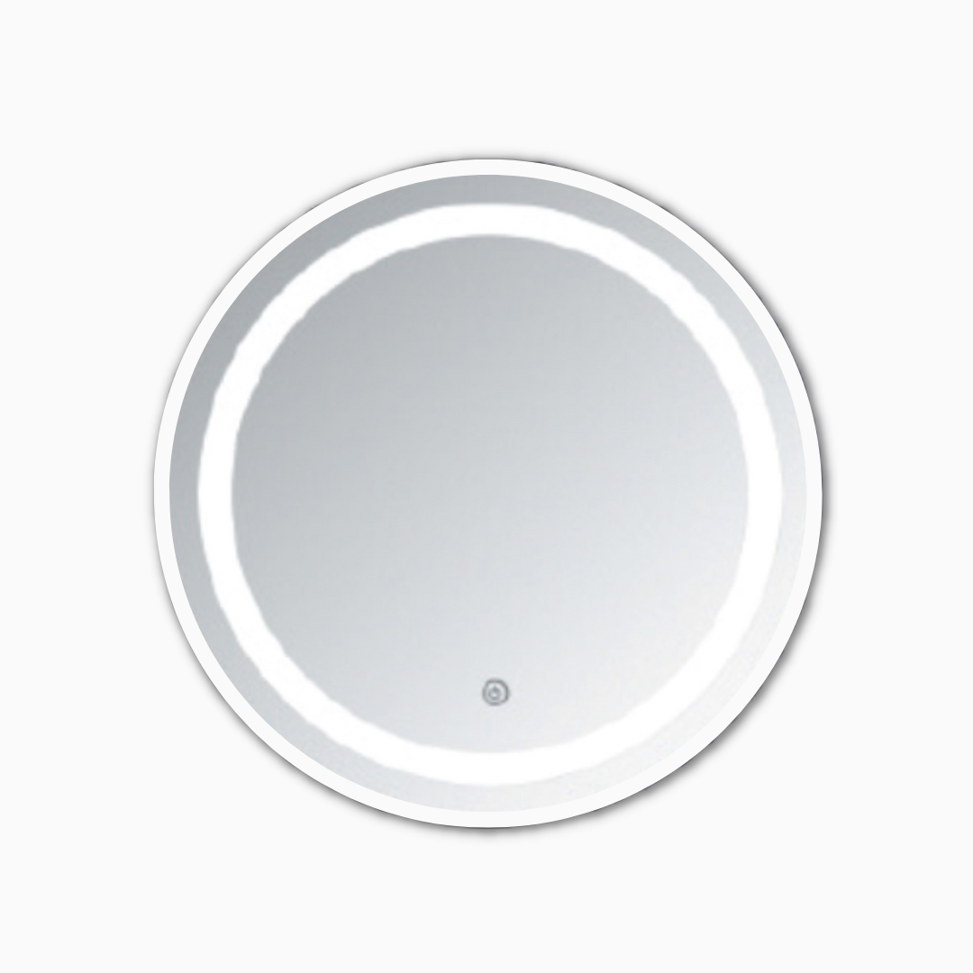 DOCASA White Aluminium LED Mirror - Round