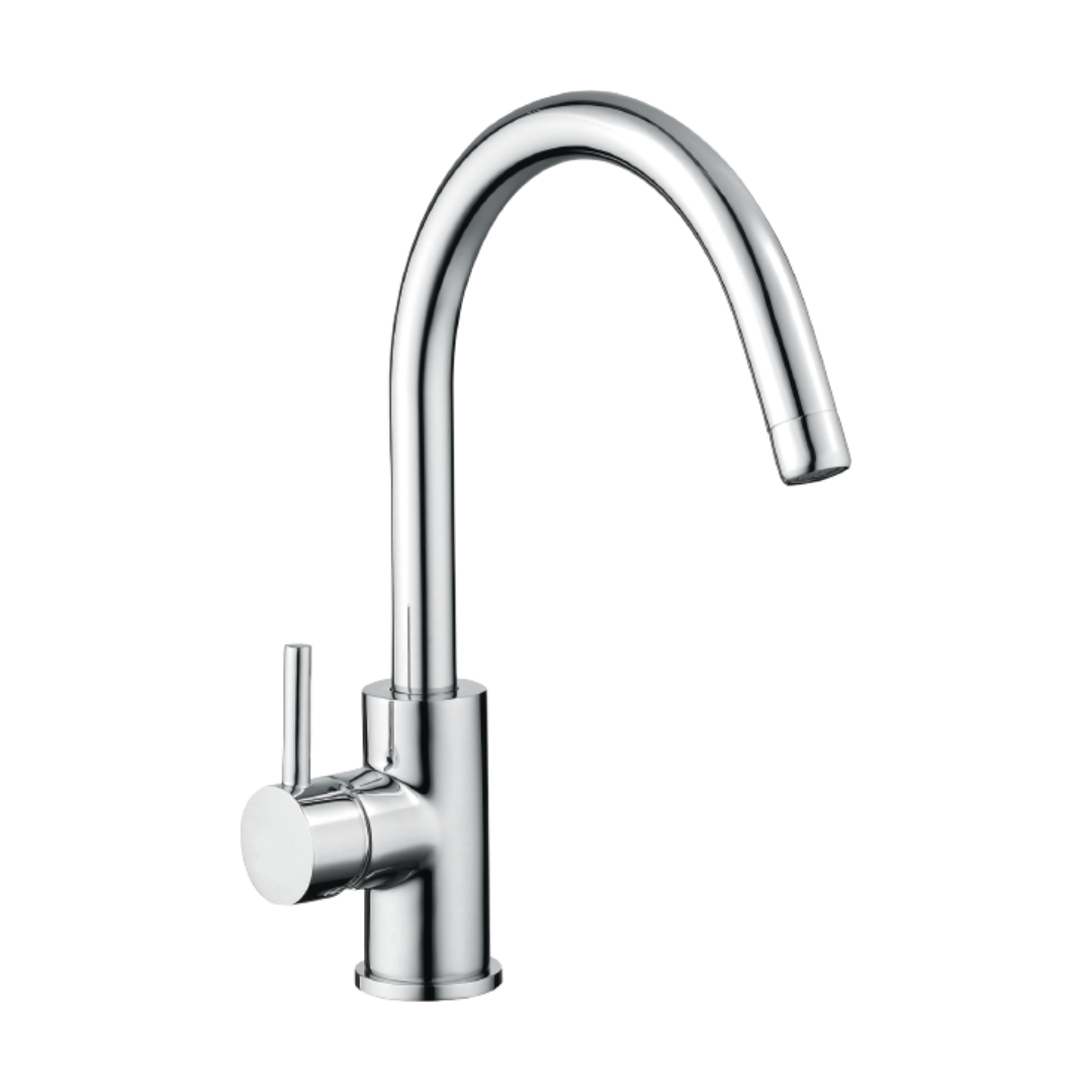 ALFRED VICTORIA 300mm Chrome Single Lever Pillar Sink Tap with Swivel Spout