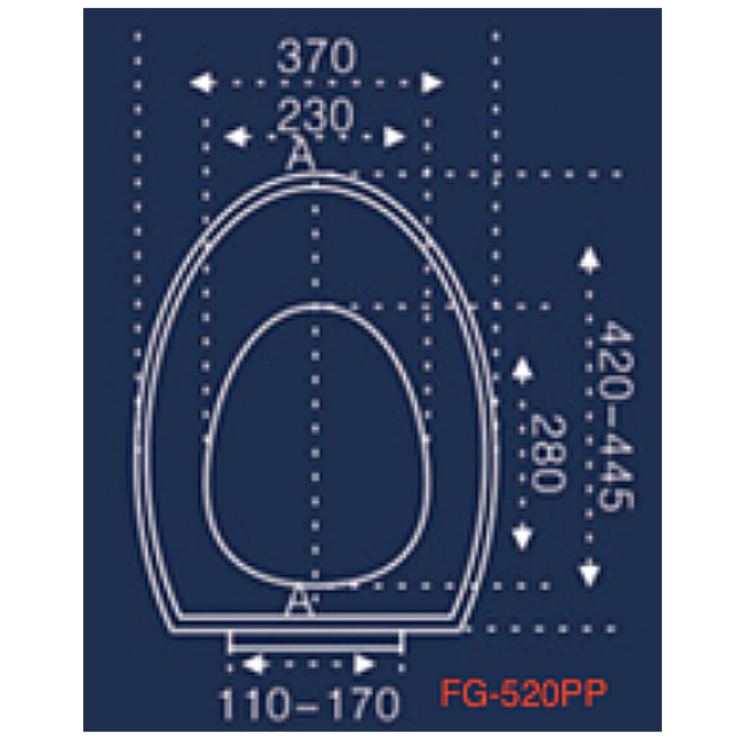 Curve D-Shape 370mm Soft Close Seat & Cover