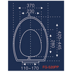 Curve D-Shape 370mm Soft Close Seat & Cover