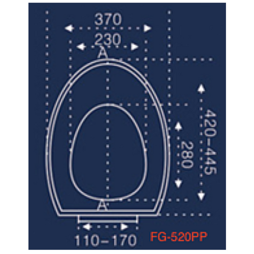 Curve D-Shape 370mm Soft Close Seat & Cover