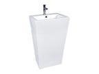 DOCASA Floor Standing Wash Basin come with single pre-punched tap hole, overflow & cap