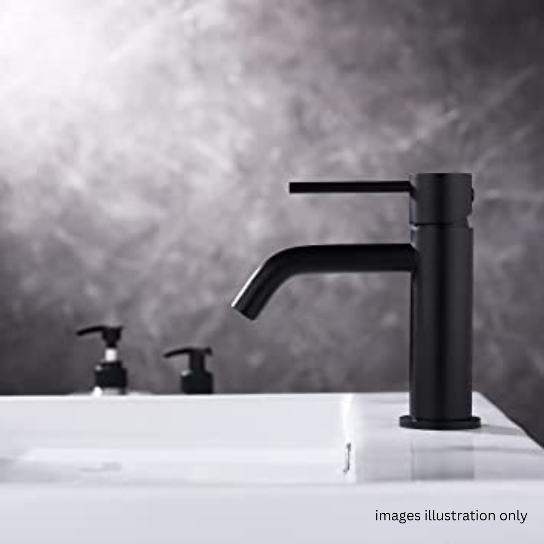 ALFRED VICTORIA 168mm Single Lever Basin Mixer Tap - Matt Black