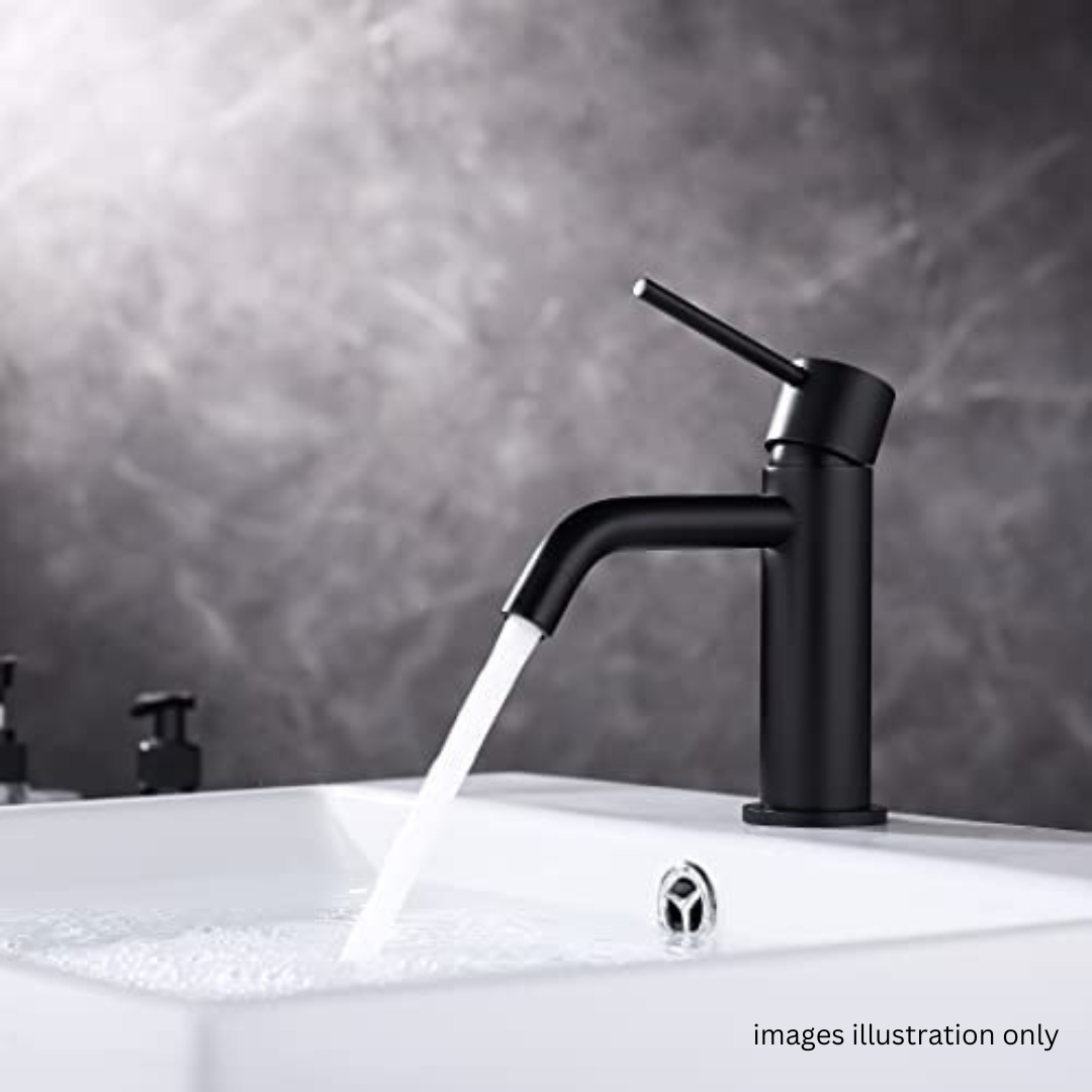 ALFRED VICTORIA 168mm Single Lever Basin Mixer Tap - Matt Black