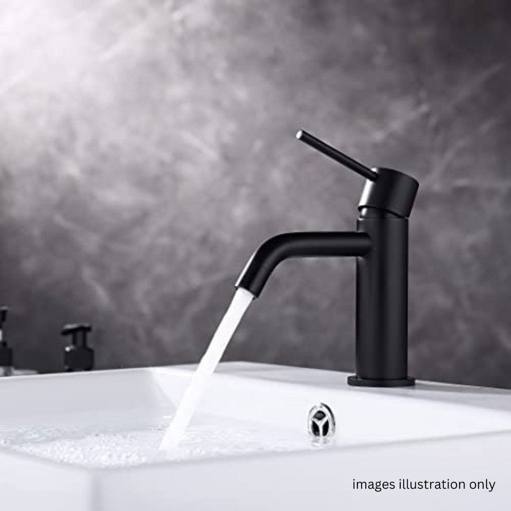 ALFRED VICTORIA 168mm Single Lever Basin Mixer Tap - Matt Black