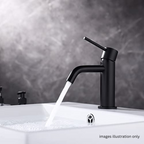 ALFRED VICTORIA 168mm Single Lever Basin Mixer Tap - Matt Black