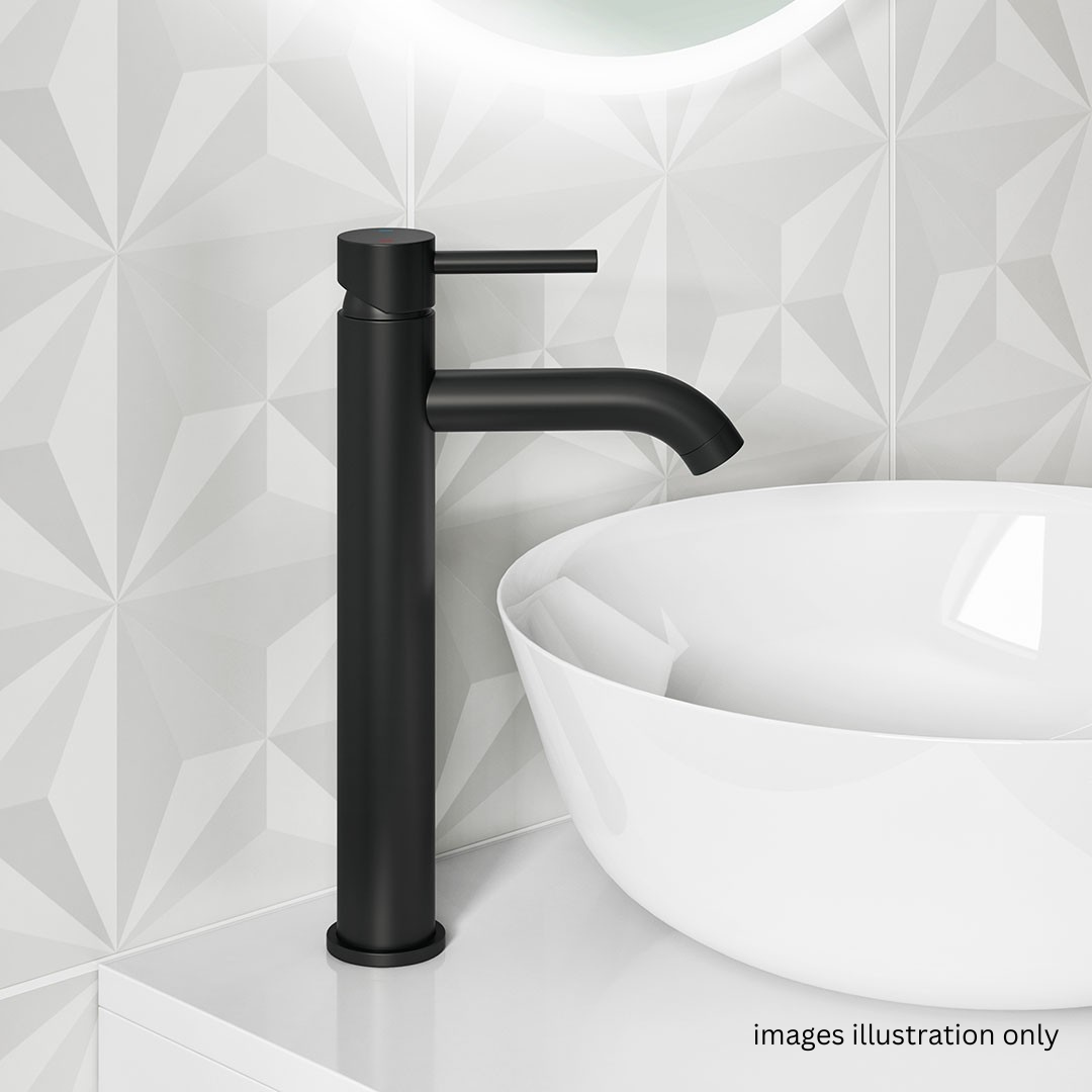 ALFRED VICTORIA 305mm Single Lever Basin Mixer Tap - Matt Black