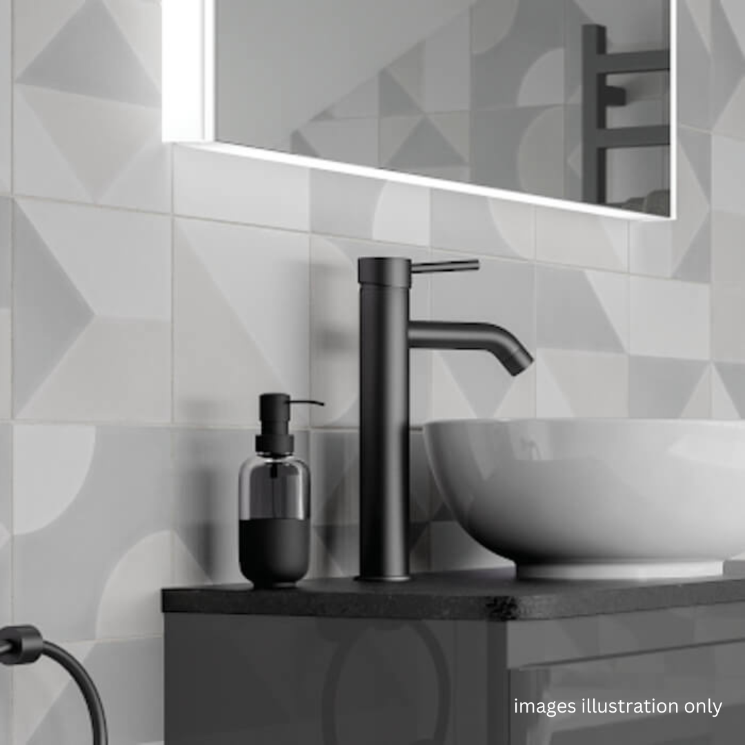 ALFRED VICTORIA 305mm Single Lever Basin Mixer Tap - Matt Black