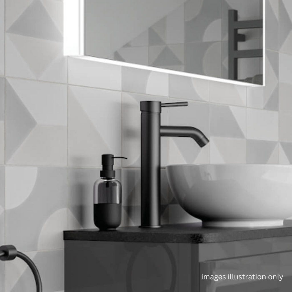ALFRED VICTORIA 305mm Single Lever Basin Mixer Tap - Matt Black