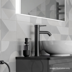 ALFRED VICTORIA 305mm Single Lever Basin Mixer Tap - Matt Black
