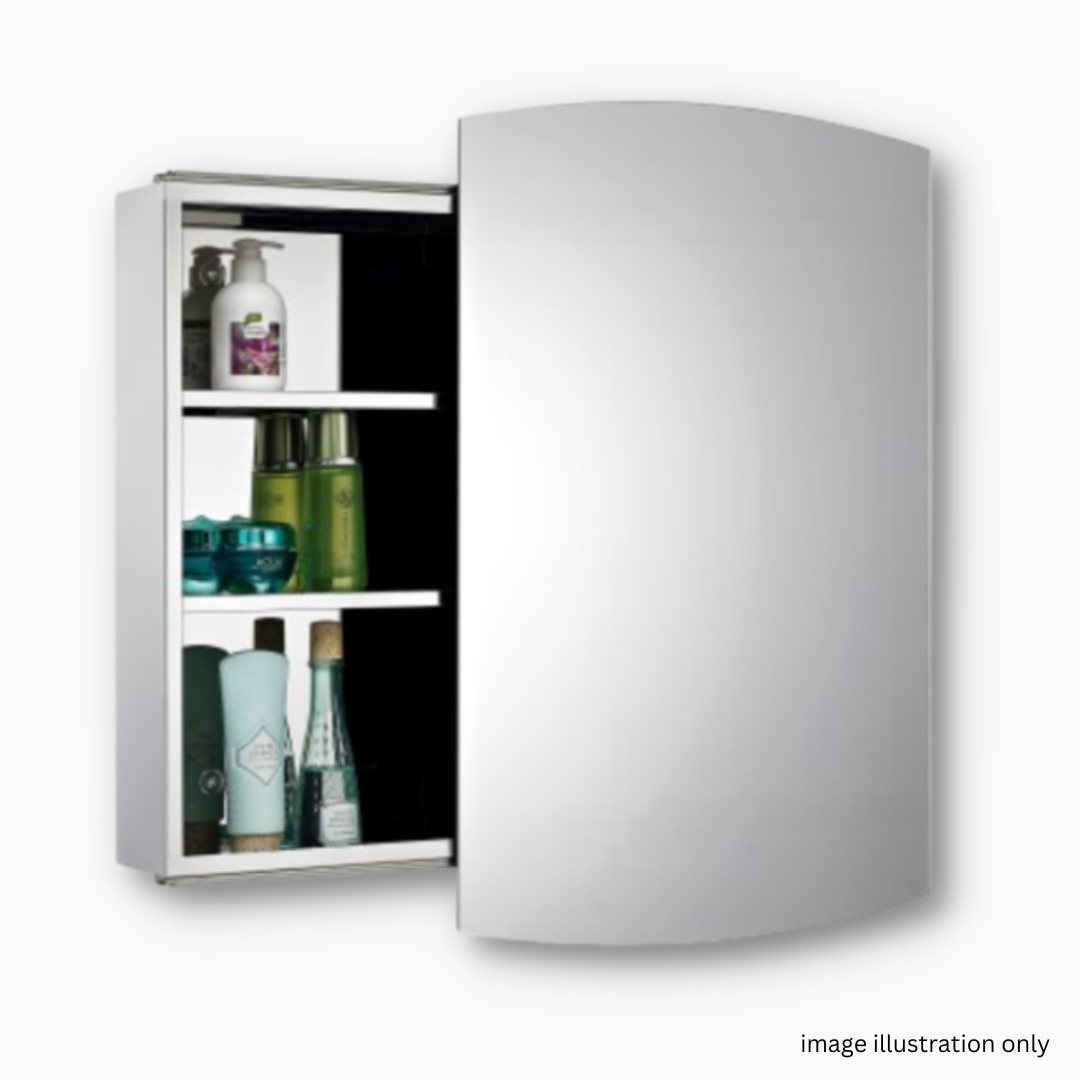 400mm Stainless Steel 2 Tier Mirror Cabinet with Sliding Door