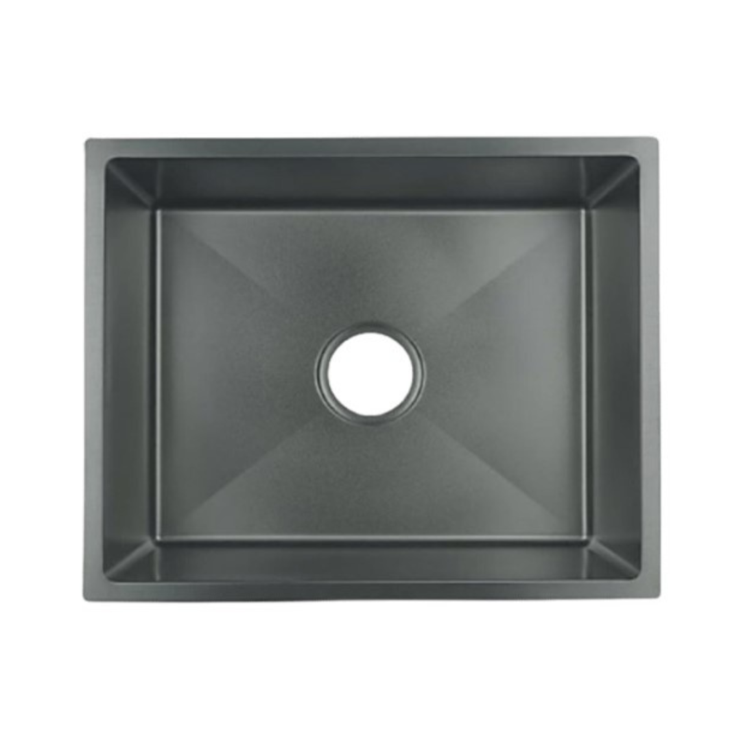 NOVA 450mm Matt Black Undermount Kitchen Sink - Single Bowl