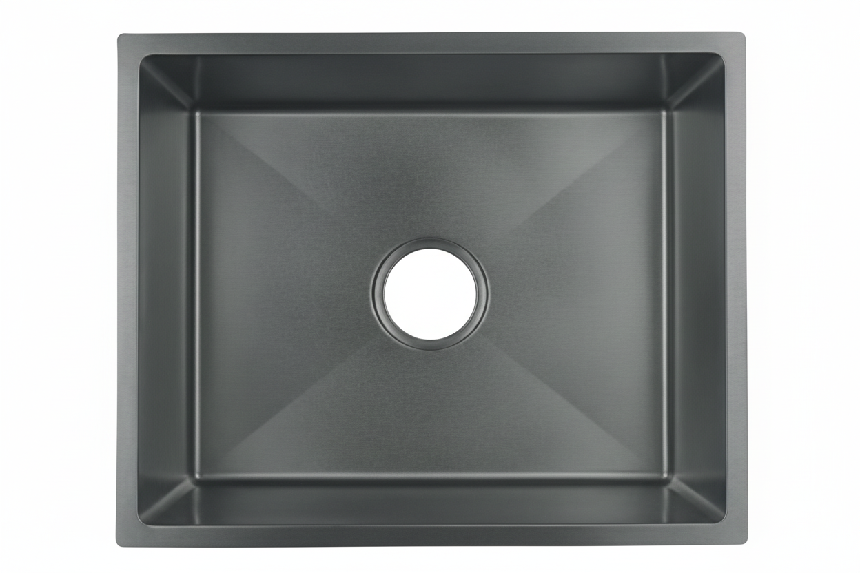 NOVA 450mm Matt Black Undermount Kitchen Sink - Single Bowl